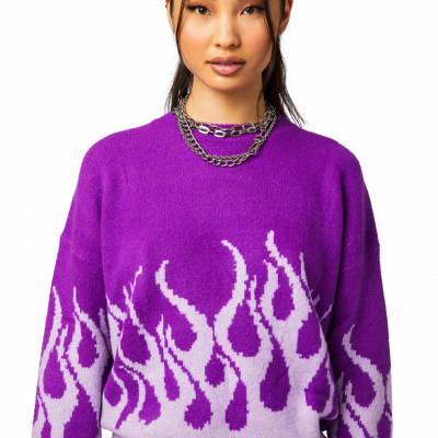 Purple Haze Flame Sweater