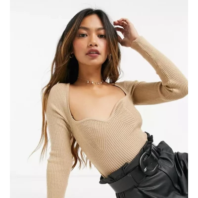Sweater With Sweetheart Neckline