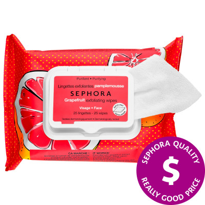 SEPHORA COLLECTION Cleansing & Exfoliating Wipes Pink Grapefruit 25 Wipes