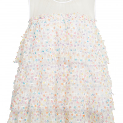 Womens Halogen X Atlantic-Pacific Dot Tulle Top