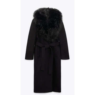 Zara fur collar coat