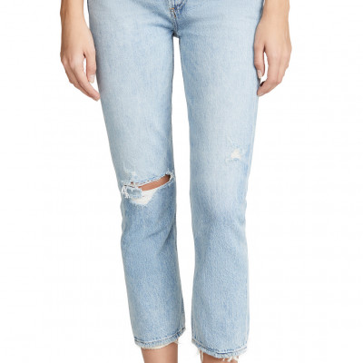 AGOLDE Riley High Rise Straight Crop Jeans