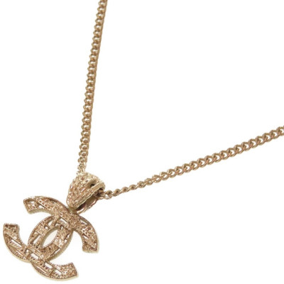 Chanel Cc Mark Chainnecklace Gold Metal 0133