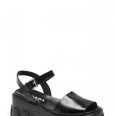 Womens Prada Monolith Lug Sole Sandal