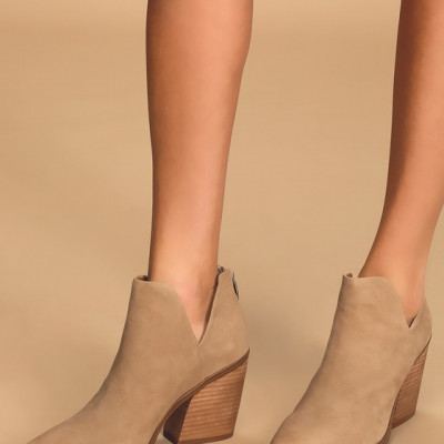 Alyse Tan Genuine Suede Leather Pointed-Toe Ankle Booties | Lulus