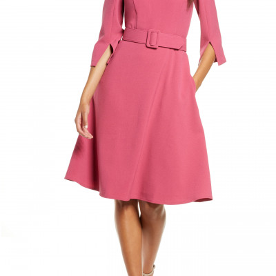 Womens Harper Rose Belted Fit & Flare Dress