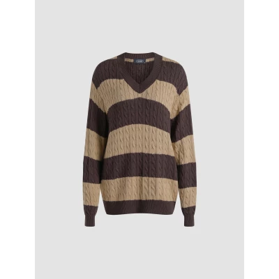 Stripe Knit Long Sleeve Top