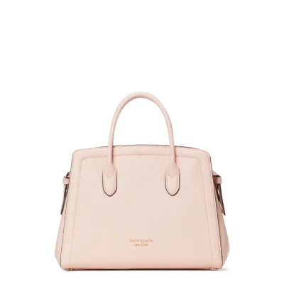 kate spade new york knott medium leather satchel in Mochi Pink at Nordstrom