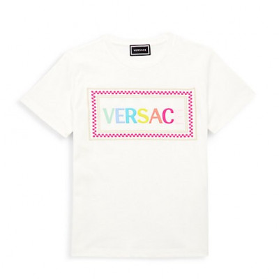 Versace Little Girls & Girls Multicolor Logo T-Shirt - White -