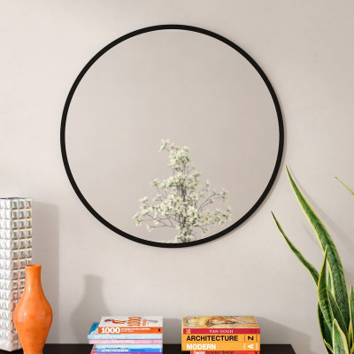18'' x 18'' Black Hub Modern and Contemporary Accent Mirror