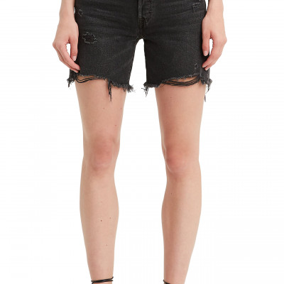 Womens Levis 501 Distressed High Waist Cutoff Denim Shorts