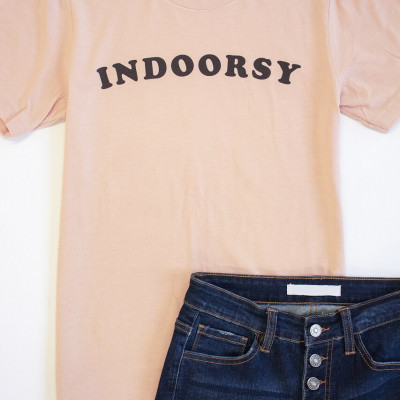 Indoorsy Graphic Tee Heather Peach