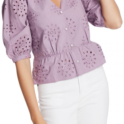 1.STATE Eyelet Peplum Top | Nordstrom