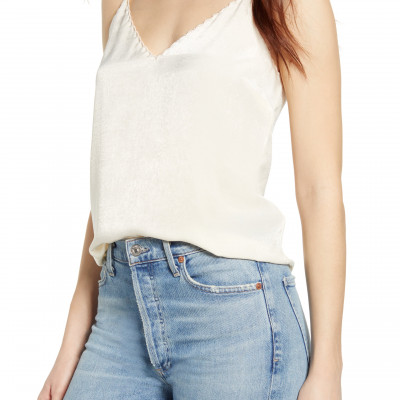 Womens Bp. Scalloped Satin Camisole