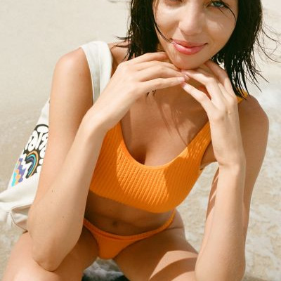 Out From Under Seamless Scoop Neck Bikini Top - Orange L at Urban Outfitters