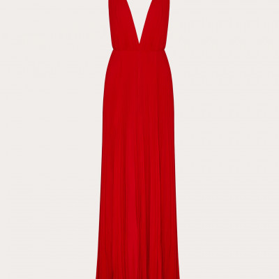 Pleated Georgette Evening Dress
