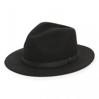 Mens Brixton Messer Ii Felted Wool Fedora - Black