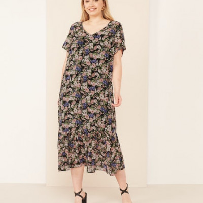 Floral Chiffon Maxi Dress