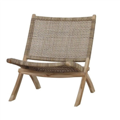 Folding Chair - Manhattan - Unfinished Teak + Rattan