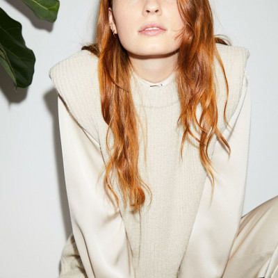 Oversized sweater vest