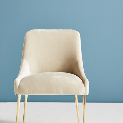 Slub Velvet Elowen Chair By Anthropologie in White Size ALL