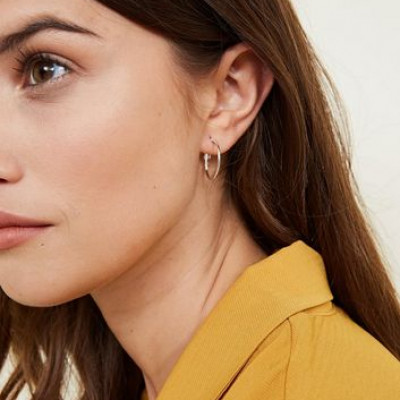 2 Pack Gold and Silver Skinny Hoop Earrings New Look