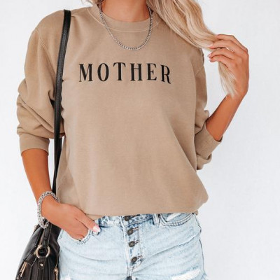 Cotton Blend Embroidered Mother Sweatshirt