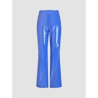 Faux Leather High Waisted Flare Pant