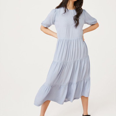 Free Assembly - Free Assembly Women's Short Sleeve Tiered Maxi Dress - Walmart.com