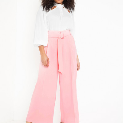 Paperbag Waist Wide Leg Pant