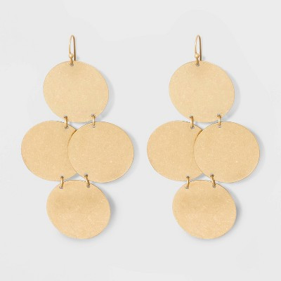 Tiered Textured Disc Drop Earrings - Universal Thread&#153; Gold