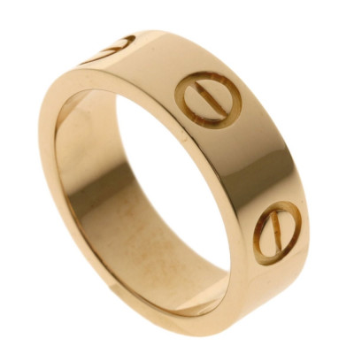 Cartier K18 Pink Gold Ring Love Ring #47