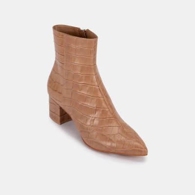 BEL BOOTIES IN CAFE CROCO PRINT LEATHER