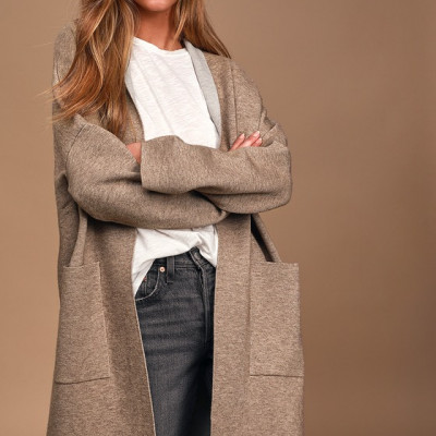 Staying Warm Taupe Coatigan | Lulus