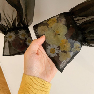 Midnight Claude Silk Organza Top