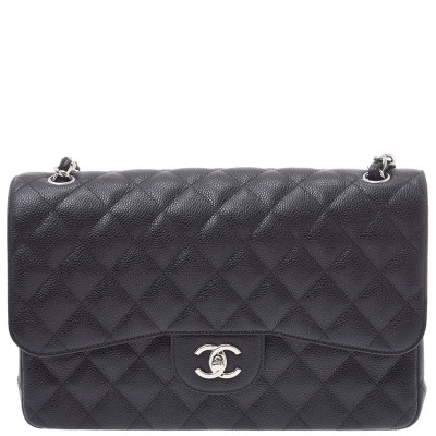 Chanel Black Caviar Skin Leather Matrasse Chain Shoulder Bag