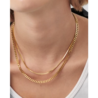 Lucy Williams Square Snake Chain Necklace