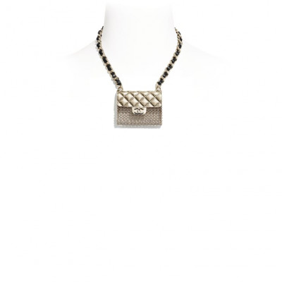 Necklace  Metal & Lambskin
