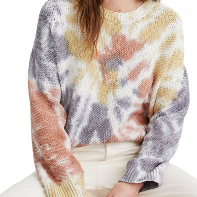 Womens Madewell Tie Dye Westford Pullover Sweater