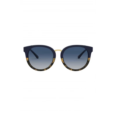 Womens Tory Burch 53mm Phantos Round Sunglasses - Navy/ Grey Blue Gradient