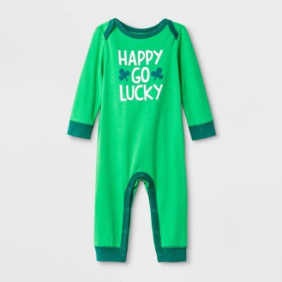 Baby Long Sleeve St. Patty's "Happy Go Lucky Romper" - Cat & JackÃ¢â€žÂ¢ Green