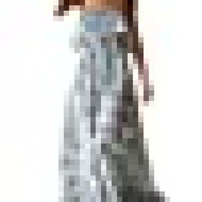 Yidarton Women Summer Blue and White Porcelain Strapless Boho Maxi Long Dress