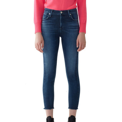 Sophie High-Rise Cropped Raw-Hem Skinny Jeans