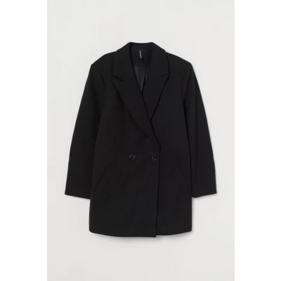 H & M - Double-breasted Jacket - Black
