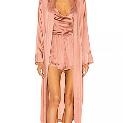 Weekend Stories Long Robe in Praline Tan | REVOLVE