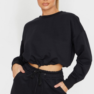 Black Basic Gym Sweat Top