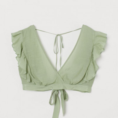 Flounce-trimmed Beach Top