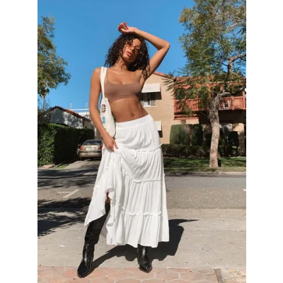 Miriah Maxi Skirt White