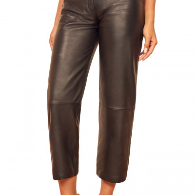 Womens Reformation Veda Leather Crop Pants