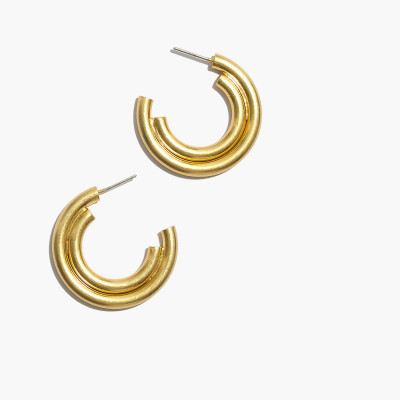 Duo Shine Medium Hoop Earrings